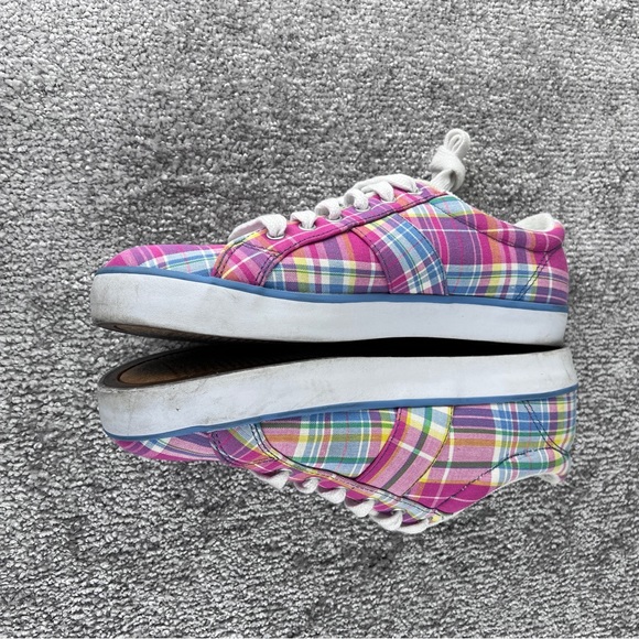 Ralph Lauren Polo Brisbane Pink Plaid Casual Fashion Sneakers Womens Size 10B - Picture 3 of 9